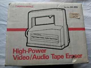 Realistic 44 - 233a High Power Video/audio Tape Eraser W/box Manuals Radio Shack
