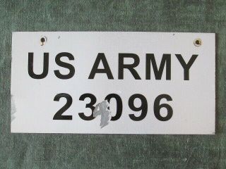 Vintage Us Army License Plate 23096 Military Forces Official Use Government