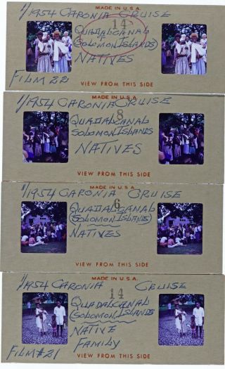 Set Of 4 Vintage Stereo Realist Photo 3d Stereoscopic Slides Solomon Island