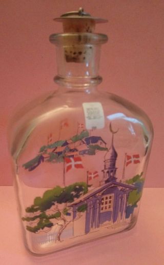 Vintage Holmegaard Denmark Glass Schnapps Bottle Flask Decanter No 288