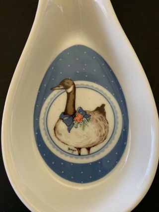 Vintage George Good By Fabrizio Japan White Spoon Rest Goose Duck 1985