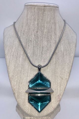Vince Camuto Vintage Turquoise Stone Snake Silver Tone Chain Estate