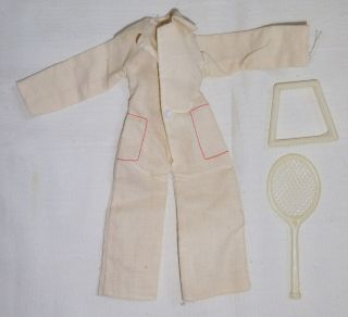 Vintage Shindana 1976 Tennis Outfit & Racquet For 9.  5 " Dr J Julius Erving Figure