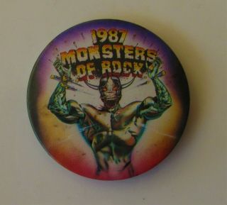 Donington 1987 Monsters Of Rock Vintage Metal Pin Badge Bon Jovi Dio Metallica