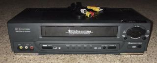 Emerson Vhs Player Ewv601 Vcr Hi - Fi 4 Head Video Cassette Recorder