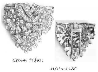 Vintage Jewelry Signed Crown Trifari Dress Fur Clip