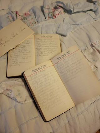 1940 & 1941 Handwritten Diaries Of Phelie S.  Middleton West Chester Pa.  Full