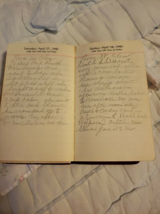 1940 & 1941 Handwritten Diaries Of Phelie S.  Middleton West Chester Pa.  Full 3