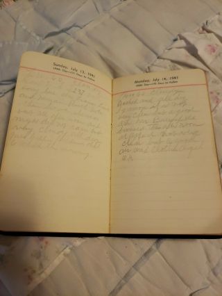 1940 & 1941 Handwritten Diaries Of Phelie S.  Middleton West Chester Pa.  Full 8