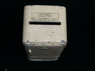 VINTAGE 1940 ' S SERVEL ELECTROLUX CAST IRON TOY BANK - 4