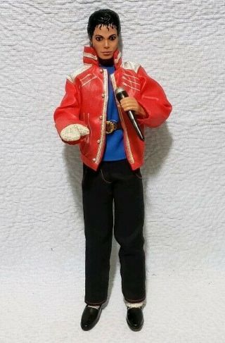 Vintage 1984 Michael Jackson Doll With red jacket Glove Mic MJJ Productions 2