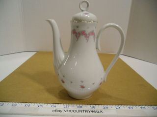 Vintage Gdr Jlmenau Graf Von Henneberg Pink Floral Porcelain Tea Pot For 2,  Euc