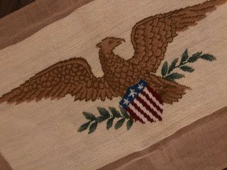 Vintage Eagle Completed Needlepoint Great Seal Of The United States Olive Branch 4
