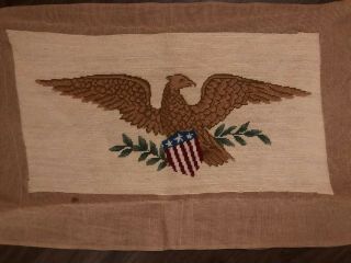 Vintage Eagle Completed Needlepoint Great Seal Of The United States Olive Branch 5