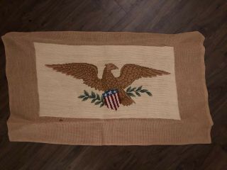 Vintage Eagle Completed Needlepoint Great Seal Of The United States Olive Branch 6