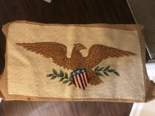 Vintage Eagle Completed Needlepoint Great Seal Of The United States Olive Branch 7