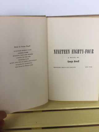 Nineteen Eighty - Four (1984) - George Orwell - BCE Book Club Edition Hardcover - 1949 6