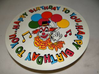 Vintage Clown Musical Happy Birthday Rotating Cake Plate Pedestal