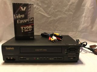 Symphonic Vr - 701 Vcr Vhs Video Cassette Recorder Player 4head,  Av Cable,  Tape