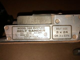 Only Porter - Cable Model 360 3x24 Belt Sander Vintage Aluminum Body