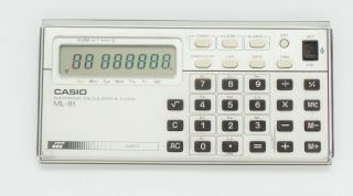 Vintage Casio ml - 81 melody electronic calculator and dual alarm clock JPN 3