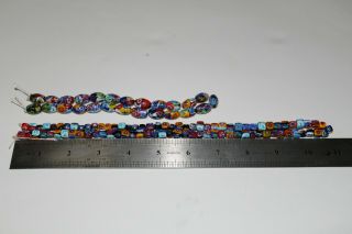 Vintage Millefiori Glass Beads Cubes and Ovals 2 Strands 85 grams 2