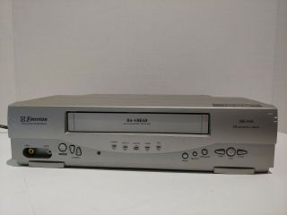 Emerson Ewv404 Vcr 4 Head Video Vhs Player Videocassette Silver - Bin1a