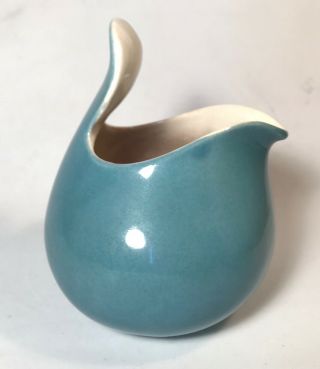 Vintage EVA ZEISEL Red Wing ' Town,  Country ' Large Dusk Blue Pitcher / Creamer 3