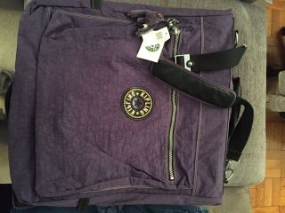 Vintage Kipling Fold - Over Nylon Hanging Garment Bag Luggage Purple