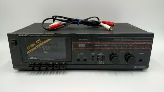 Sharp Single Stereo Cassette Deck Rt - 115 Black W/ Rca Cable