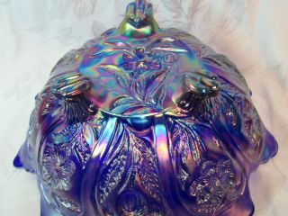Vintage Imperial Blue Iridescent Carnival Glass Bowl 4