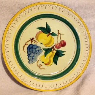 Stangl Fruit Round Platter 12,  In.  Vintage Terra Cotta