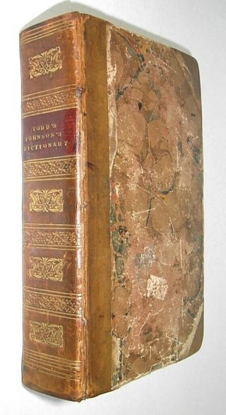 1826 DR.  JOHNSON ' S A DICTIONARY of the ENGLISH LANGUAGE Samuel Johnson LEATHER 2