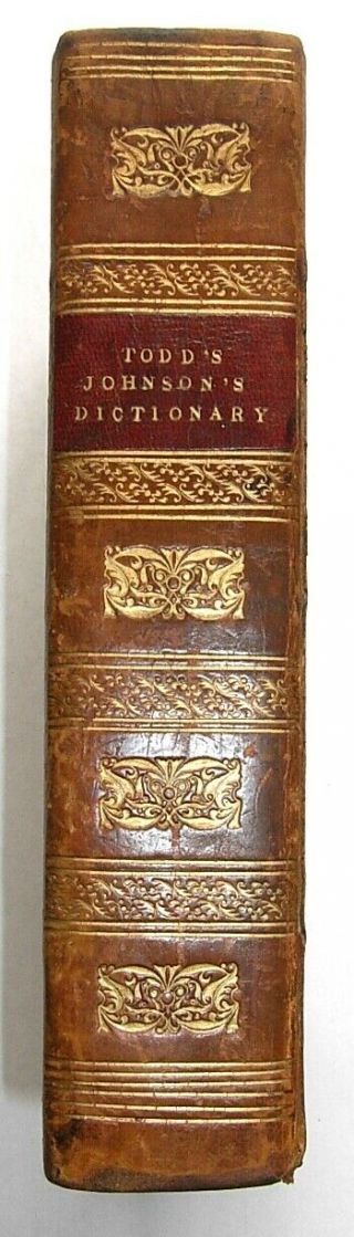 1826 DR.  JOHNSON ' S A DICTIONARY of the ENGLISH LANGUAGE Samuel Johnson LEATHER 3