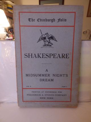 C1900 1st Us Ed Edinburgh Folio Shakespeare A Midsummer Night 