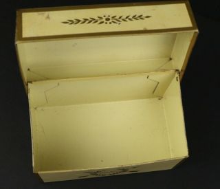 Vintage Ohio Art Co BRYAN O Recipe Box Metal Tin For 3x5 Cards Yellow Arrows USA 3
