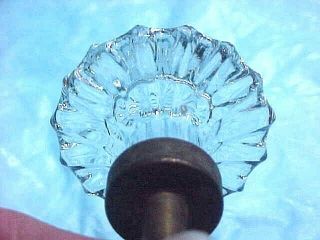 3 Vintage clear glass flower shaped knobs/ handles for drawers/ cabinet 1 7/8 