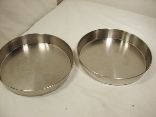 2 Vtg Lustre Craft Stainless Steel Cake Pans 9 X 1 1/2” Pair Usa Quick Ship