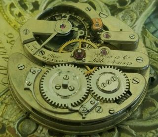 Be4: Vintage 18l Perret & Fils Locle Pocket Watch Movement Gd Balance