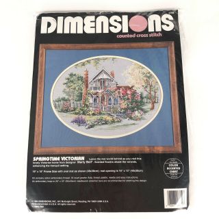 1994 Dimensions Springtime Victorian Counted Cross Stitch Kit Marty Bell VTG 2