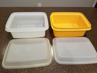 Set Of 2 Vintage Tupperware Freeze & Store Ice Cream Keeper And Lid 1254 - 11