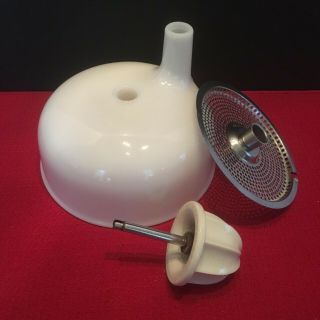 Vintage Sunbeam Mixmaster Milk Glass Juicer Attachment Reamer Strainer