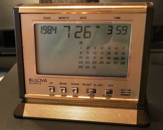 Vintage Bulova B2099 Digital Quartz Clock Mid Century Modern Box