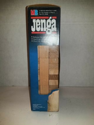 Vintage 1986 Jenga Wooden Block Milton Bradley Game 100 Complete Made In USA 2