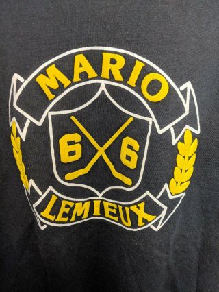 Vtg 1980s Mario Lemieux 66 Pittsburgh Penguins Sweatshirt Mens Medium Nhl