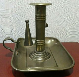 Vintage Gatco Solid Brass Chamber Adjustable Candle Holder W/snuffer 5 1/2 " H