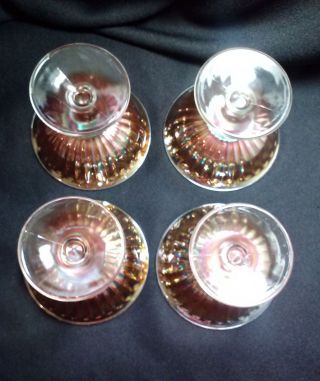 Vintage Marigold Carnival Glass Master Bowl and 4 Berry Sherbet Bowls Set 5
