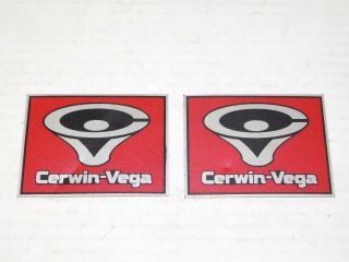 Vtg Pair Cerwin Vega Speaker Stereo Pa Cabinet Grilles Badges Logos Emblem Decal