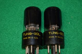 6v6gt Matched Tung Sol Black Glass Audio Receiver Vacuum Tubes Pair