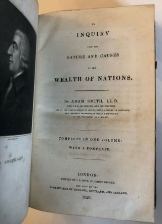 1826 Adam Smith Wealth Of Nations 4th Edition London One Volume Leather Marbled
